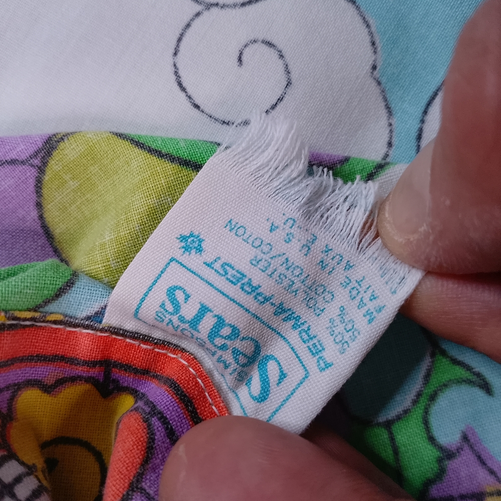 Vintage 1960-70  Noah's Ark Themed Sears FULL Flat Sheet - Picture 11 of 11